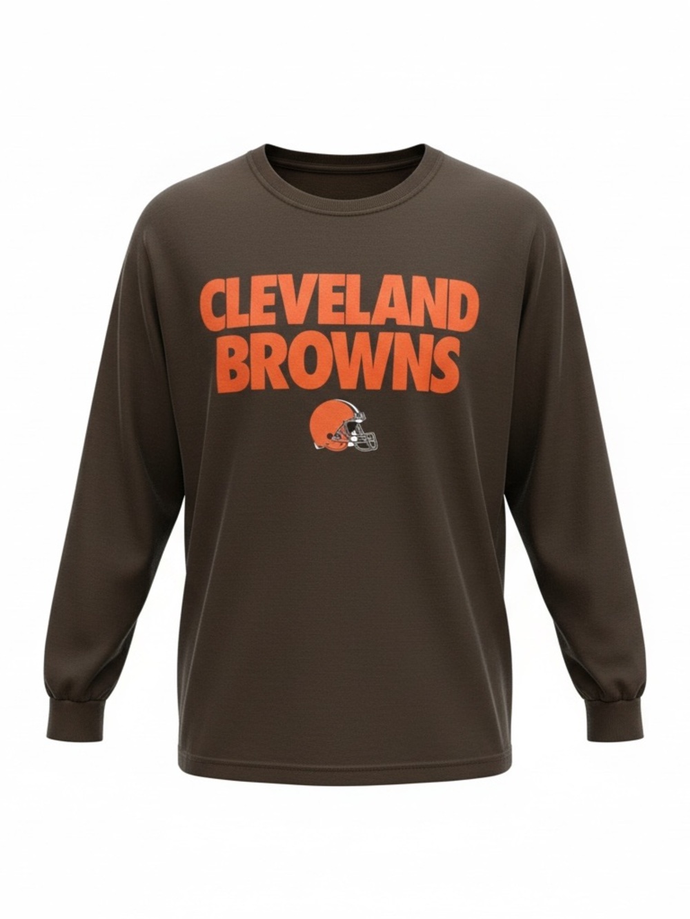 NFL Cleveland Browns Long Sleeve Tee in Brown & Orange